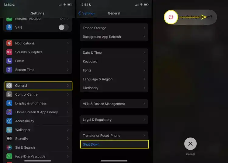 Turning Off iPhone 15 Through Settings