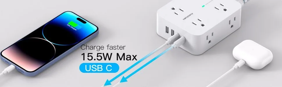 charge fasting Multi Plug Outlet Extender amazon