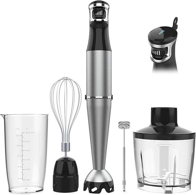 Handheld Blender with Attachments for Cooking and Baking, Kitchen Mixers, Food Processing Tools.