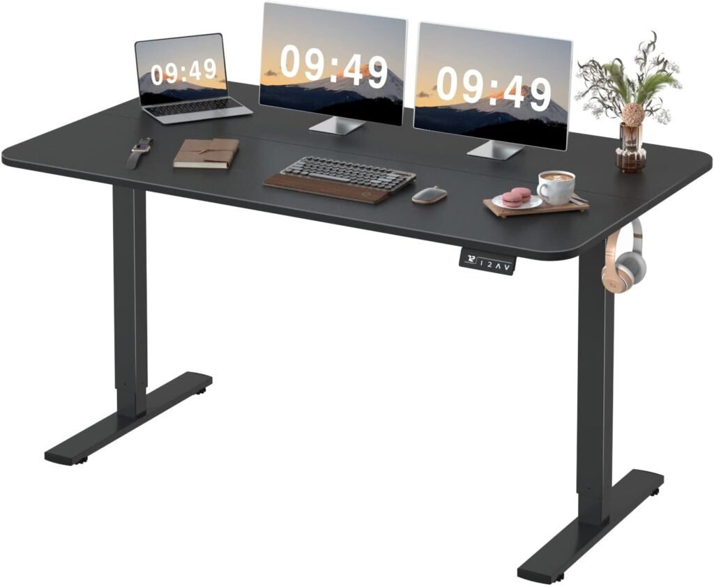 Electric Height Adjustable Standing Desk Large Sit Stand Up Desk Home Office