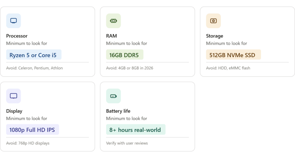 Affordable Ryzen 5 laptop with 16GB RAM for work, school, and daily tasks.