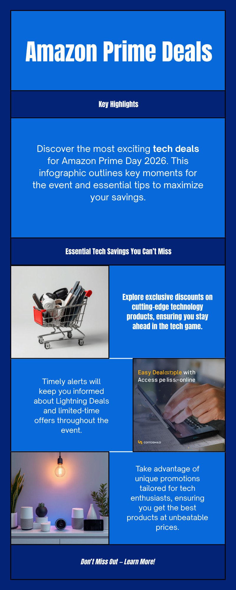 Amazon Prime Day 2026 Tech Savings Highlights Amazon Prime Day 2026 tech savings overview highlighting key shopping moments, Lightning Deals alerts, and exclusive technology promotions